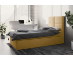 Kontinentalbett 100x200 cm, Hotelbett, Einzelbett mit Bettkasten, BONELL-Matratze, QUATTRO