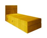 Kontinentalbett 100x200 cm, Hotelbett, Einzelbett mit Bettkasten, BONELL-Matratze, QUATTRO