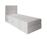 Kontinentalbett 100x200 cm, Hotelbett, Einzelbett mit Bettkasten, BONELL-Matratze, QUATTRO