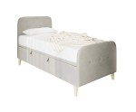 Kinderbett 80x180 cm, Jugendbett, Einzelbett mit Bettkasten, Kopfteil und Fußteil, HAGE 3R