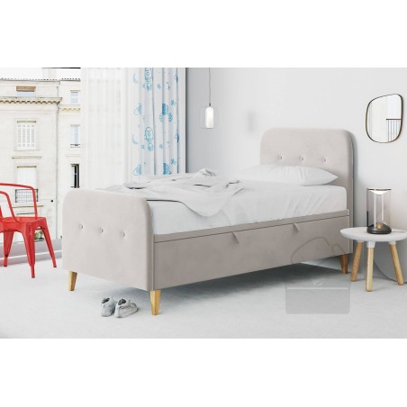 HAGE 3R Kinderbett 80x180 cm, Jugendbett, Einzelbett mit Bettkasten, Kopfteil und Fußteil