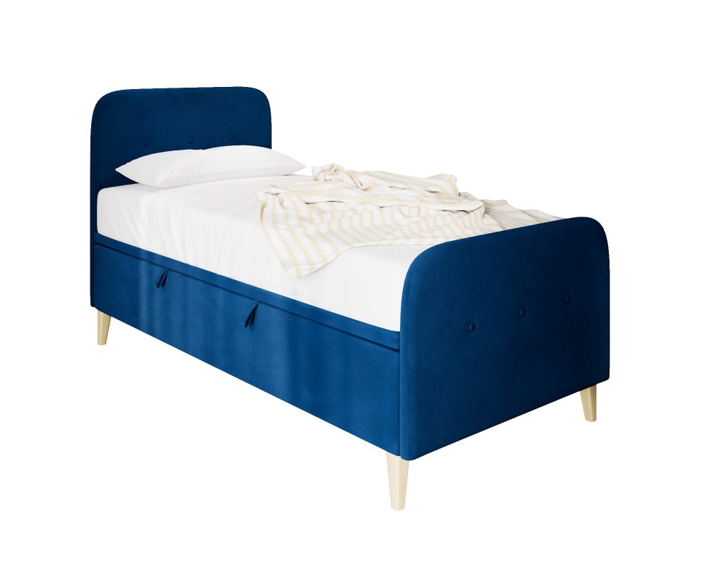 Jugendbett 80x200 cm, Polsterbett, Einzelbett mit Bettkasten, Kopfteil und Fußteil, HAGE 3R Jugendbett 80x200 cm, Polsterbett, Einzelbett mit Bettkasten, Kopfteil und Fußteil, HAGE 3R