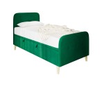 Polsterbett 90x200 cm, Jugendbett, Einzelbett mit Bettkasten, Kopfteil und Fußteil, HAGE 3R Polsterbett 90x200 cm, Jugendbett, Einzelbett mit Bettkasten, Kopfteil und Fußteil, HAGE 3R