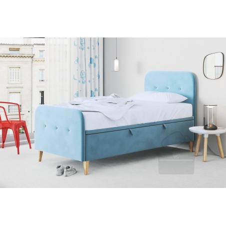 HAGE 3R Singlebett 100x200 cm, Polsterbett, Einzelbett mit Bettkasten, Kopfteil und Fußteil