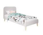 Jugendbett 80x200 cm, Einzelbett, Hotelbett, Kopfteil mit Knopfsteppung, hölzerne Füße, HAGE 1N Jugendbett 80x200 cm, Einzelbett, Hotelbett, Kopfteil mit Knopfsteppung, hölzerne Füße, HAGE 1N