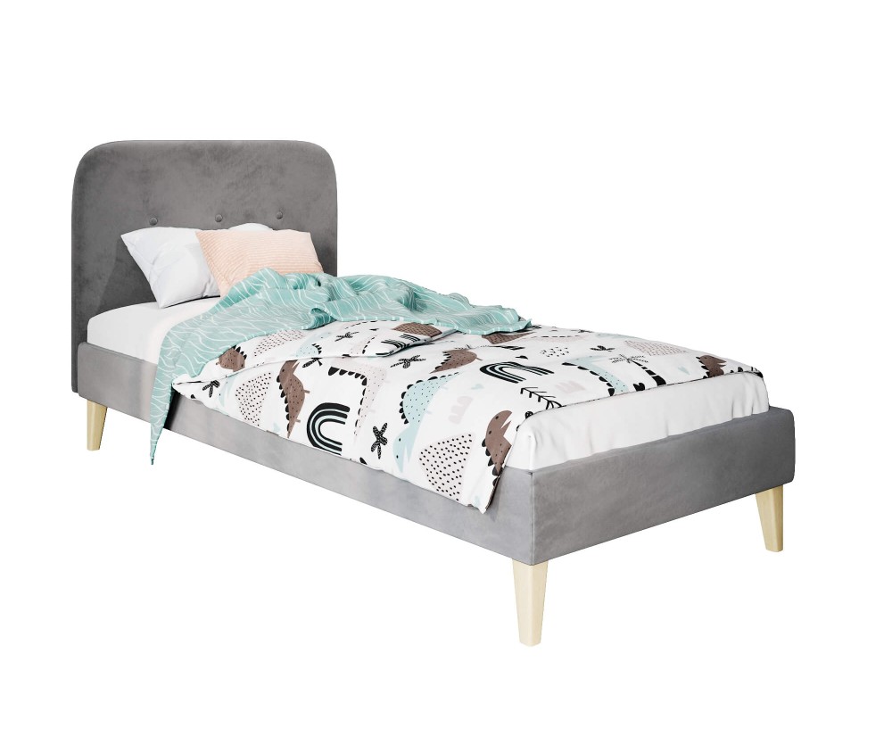 Hotelbett 100x200 cm, Einzelbett, Polsterbett, Kopfteil mit Knopfsteppung, hölzerne Füße, HAGE 1N Hotelbett 100x200 cm, Einzelbett, Polsterbett, Kopfteil mit Knopfsteppung, hölzerne Füße, HAGE 1N