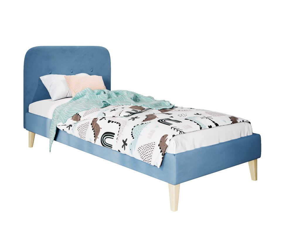 Hotelbett 100x200 cm, Einzelbett, Polsterbett, Kopfteil mit Knopfsteppung, hölzerne Füße, HAGE 1N Hotelbett 100x200 cm, Einzelbett, Polsterbett, Kopfteil mit Knopfsteppung, hölzerne Füße, HAGE 1N