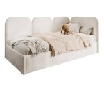 Stilvolles Einzelbett 100x200 cm mit dicken Seitenteilen, Bouclé-Stoff, MARGO SM 02