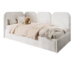 Modernes Polsterbett 120x200 cm mit dicken Seitenteilen, Bouclé-Stoff, MARGO SM 02