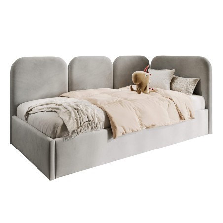 Einzelbett 90x200 cm mit weichen Seitenteilen und Bettkasten, MARGO SM 02