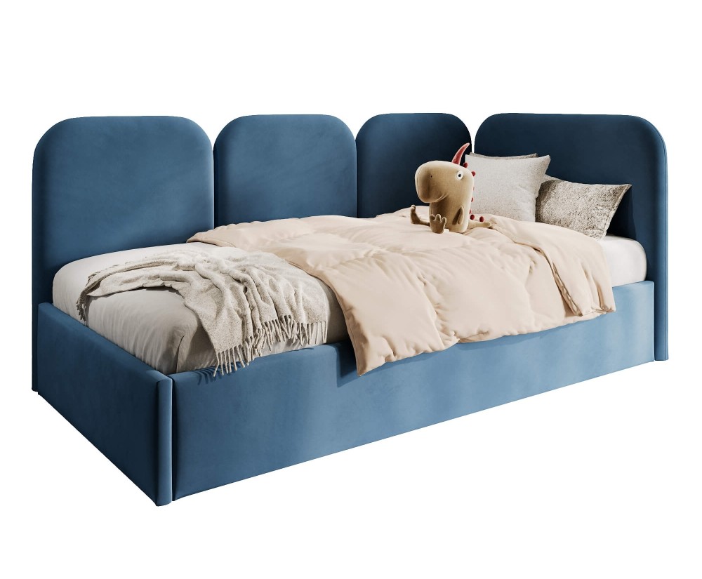 Einzelbett 90x200 cm mit weichen Seitenteilen und Bettkasten, MARGO SM 02 Einzelbett 90x200 cm mit weichen Seitenteilen und Bettkasten, MARGO SM 02