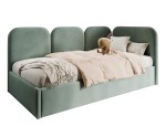Eckbett 100x200 cm mit weichen Seitenteilen und Bettkasten, MARGO SM 02