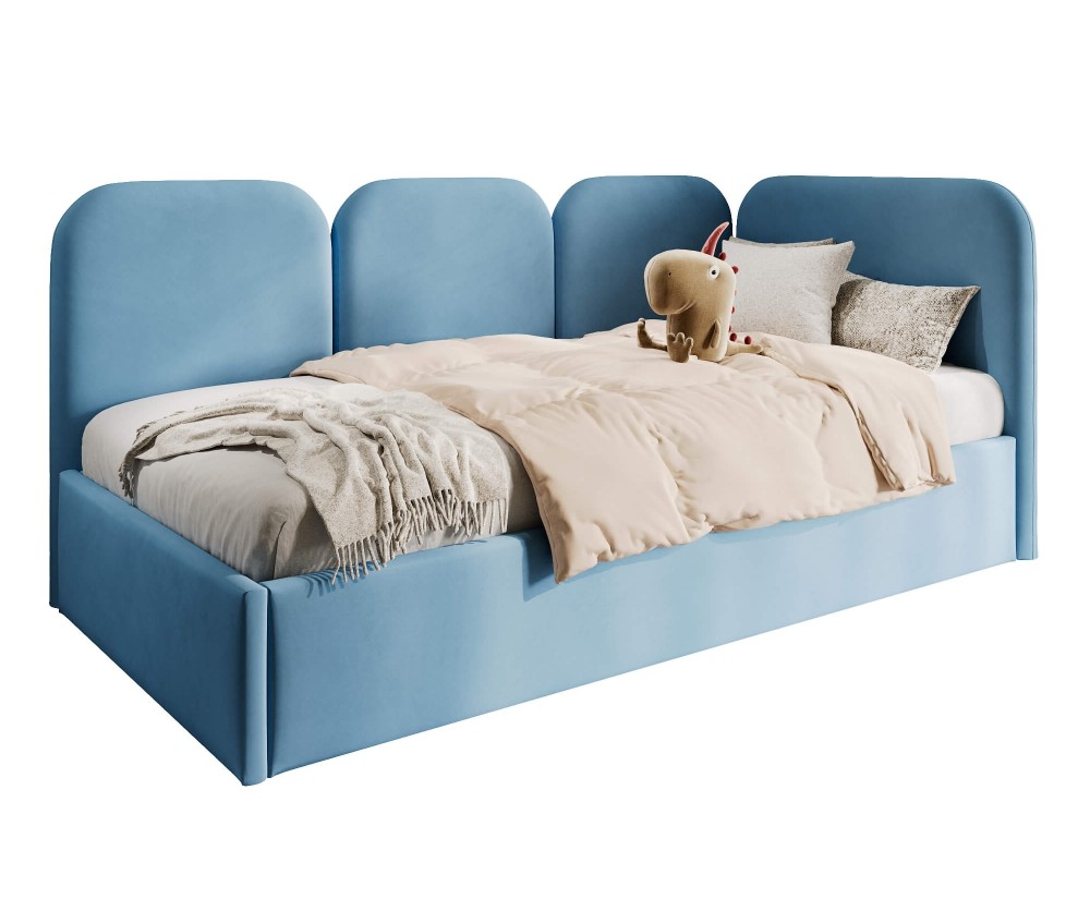 Eckbett 100x200 cm mit weichen Seitenteilen und Bettkasten, MARGO SM 02 Eckbett 100x200 cm mit weichen Seitenteilen und Bettkasten, MARGO SM 02