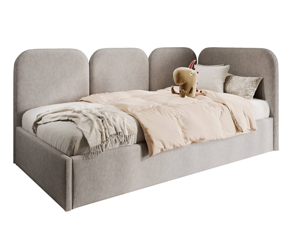 Eckbett 100x200 cm mit weichen Seitenteilen und Bettkasten, MARGO SM 02 Eckbett 100x200 cm mit weichen Seitenteilen und Bettkasten, MARGO SM 02