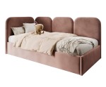 Polsterbett 120x200 cm mit weichen Seitenteilen und Bettkasten, MARGO SM 02