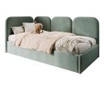 Polsterbett 120x200 cm mit weichen Seitenteilen und Bettkasten, MARGO SM 02