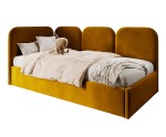 Polsterbett 120x200 cm mit weichen Seitenteilen und Bettkasten, MARGO SM 02