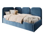 Polsterbett 120x200 cm mit weichen Seitenteilen und Bettkasten, MARGO SM 02