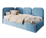 Polsterbett 120x200 cm mit weichen Seitenteilen und Bettkasten, MARGO SM 02