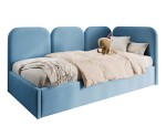 Polsterbett 120x200 cm mit weichen Seitenteilen und Bettkasten, MARGO SM 02