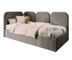 Polsterbett 120x200 cm mit weichen Seitenteilen und Bettkasten, MARGO SM 02