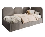 Polsterbett 120x200 cm mit weichen Seitenteilen und Bettkasten, MARGO SM 02