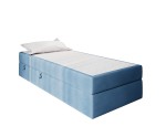 Hotelbett 90x200 cm, Einzelbett mit Bettkasten und BONELL-Matratze, weißer Anti-Rutsch-Stoff, KLAUDIA 1M Hotelbett 90x200 cm, Einzelbett mit Bettkasten und BONELL-Matratze, weißer Anti-Rutsch-Stoff, KLAUDIA 1M