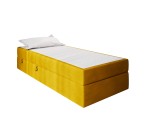 Hotelbett 120x200 cm, Einzelbett mit Bettkasten und BONELL-Matratze, weißer Anti-Rutsch-Stoff, KLAUDIA 1M Hotelbett 120x200 cm, Einzelbett mit Bettkasten und BONELL-Matratze, weißer Anti-Rutsch-Stoff, KLAUDIA 1M