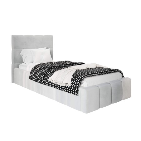 Jugendbett 100x200 cm, Einzelbett mit Bettkasten, Lattenrost mit Metallrahmen, IMPERIA S16