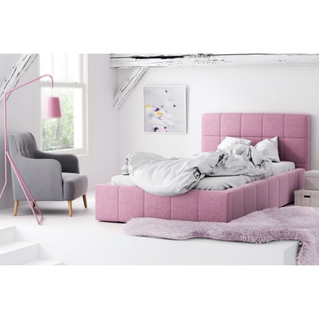 IMPERIA S16 Polsterbett 90x200 cm, Einzelbett mit Bettkasten, Lattenrost mit Metallrahmen