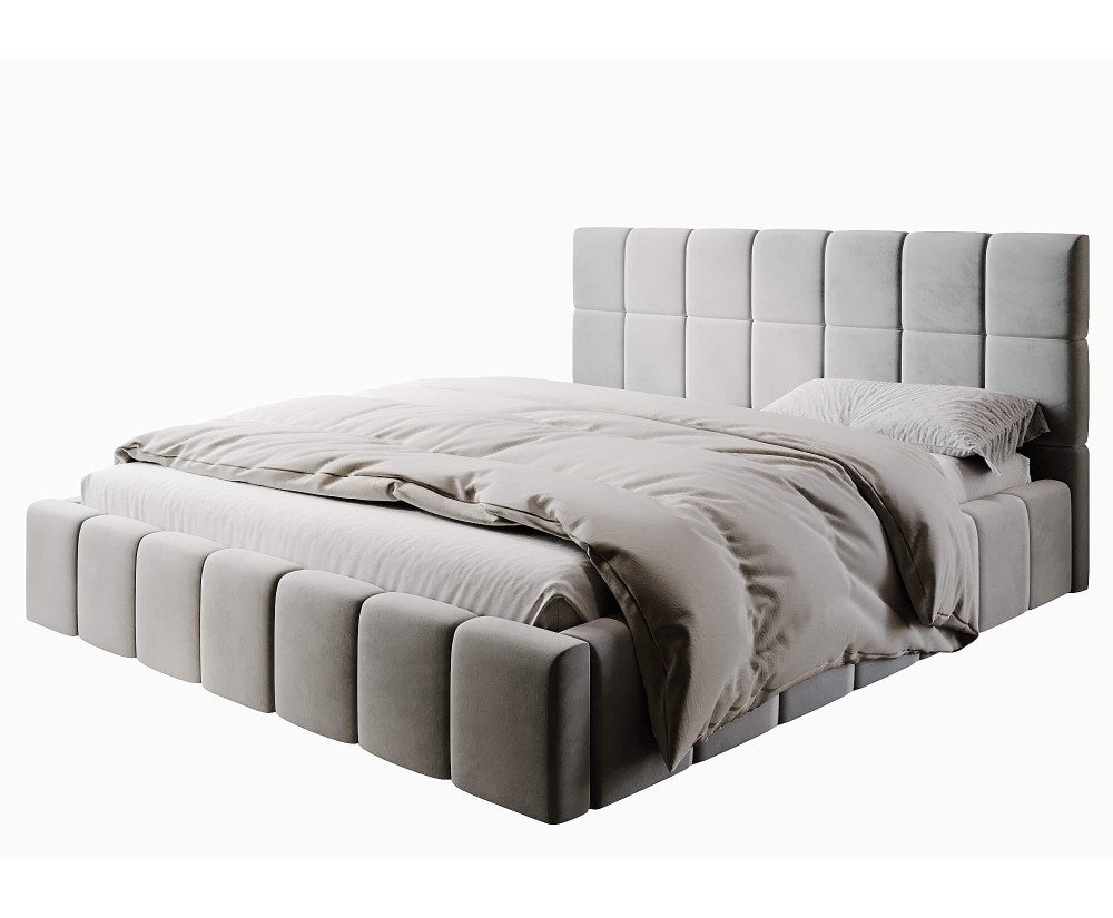 Modernes Polsterbett 140x200 cm mit Bettkasten, Lattenrost mit Metallrahmen, Doppelbett IMPERIA S16