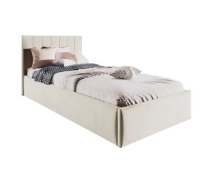 Polsterbett 120x200 cm mit niedrigem Kopfteil und Bettkasten, ideal für Dachschräge, Matt Velvet, STELLA SM 02