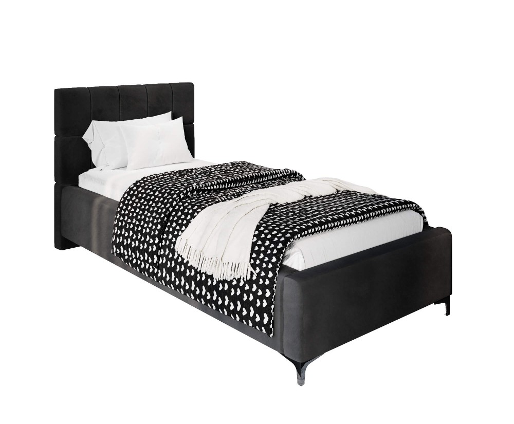 Polsterbett 80x200 cm, Jugendbett mit Kopfteil, Bettkasten und Lattenrost mit Metallrahmen, IMPERIA S14 Polsterbett 80x200 cm, Jugendbett mit Kopfteil, Bettkasten und Lattenrost mit Metallrahmen, IMPERIA S14