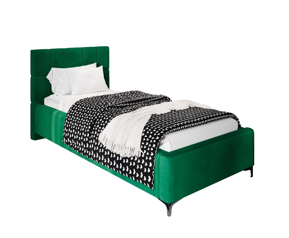 Polsterbett 80x200 cm, Jugendbett mit Kopfteil, Bettkasten und Lattenrost mit Metallrahmen, IMPERIA S14 Polsterbett 80x200 cm, Jugendbett mit Kopfteil, Bettkasten und Lattenrost mit Metallrahmen, IMPERIA S14