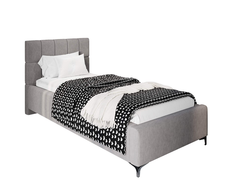 Polsterbett 80x200 cm, Jugendbett mit Kopfteil, Bettkasten und Lattenrost mit Metallrahmen, IMPERIA S14 Polsterbett 80x200 cm, Jugendbett mit Kopfteil, Bettkasten und Lattenrost mit Metallrahmen, IMPERIA S14