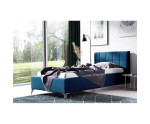 Elegantes Doppelbett 140x200 cm mit Kopfteil und Stauraum, Lattenrost mit Metallrahmen, Polsterbett IMPERIA S14