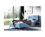 Elegantes Doppelbett 140x200 cm mit Kopfteil und Stauraum, Lattenrost mit Metallrahmen, Polsterbett IMPERIA S14