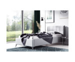 Elegantes Doppelbett 140x200 cm mit Kopfteil und Stauraum, Lattenrost mit Metallrahmen, Polsterbett IMPERIA S14