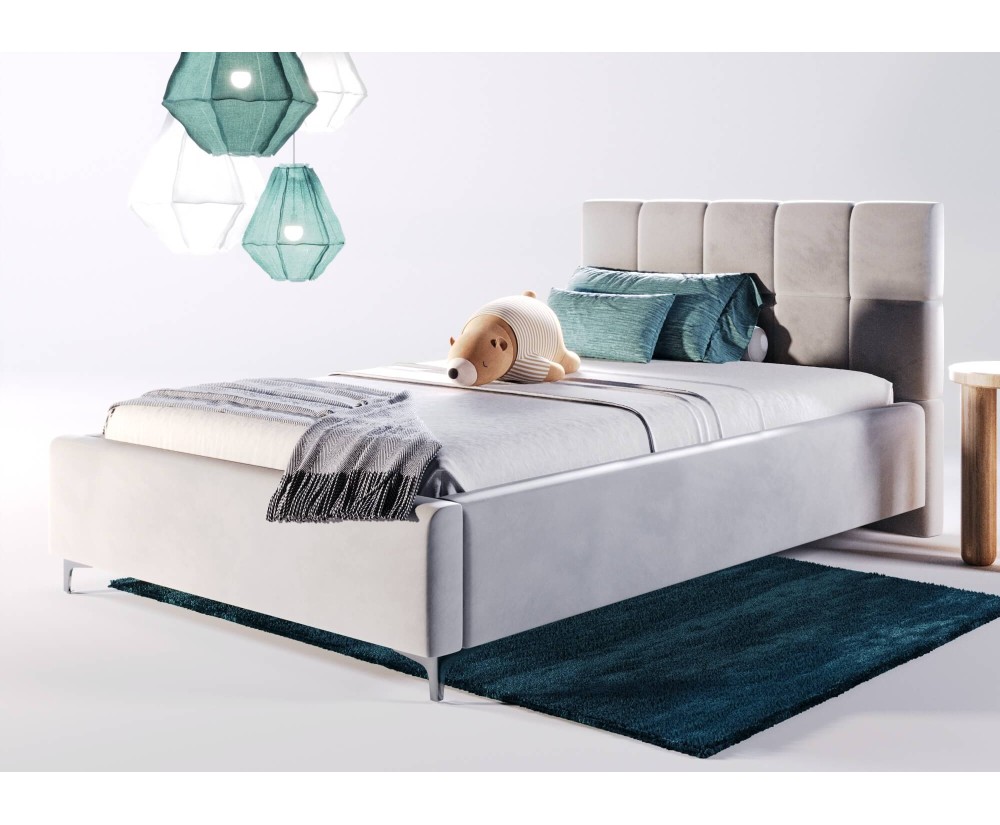 IMPERIA S14 Doppelbett 160x200 cm, Polsterbett mit Kopfteil, Bettkasten und Lattenrost mit Metallrahmen