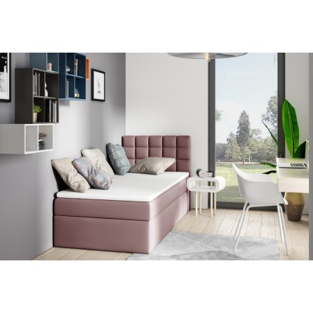 BEST 1M Jugendbett 90x200 cm, Einzelbett, Polsterbett mit Bettkasten und Matratze