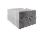 Polsterbett 100x200 cm mit Sitzpuff, Sitzhocker, Einzelbett in Riviera 82 Asche, Jugendbett INTARO A27