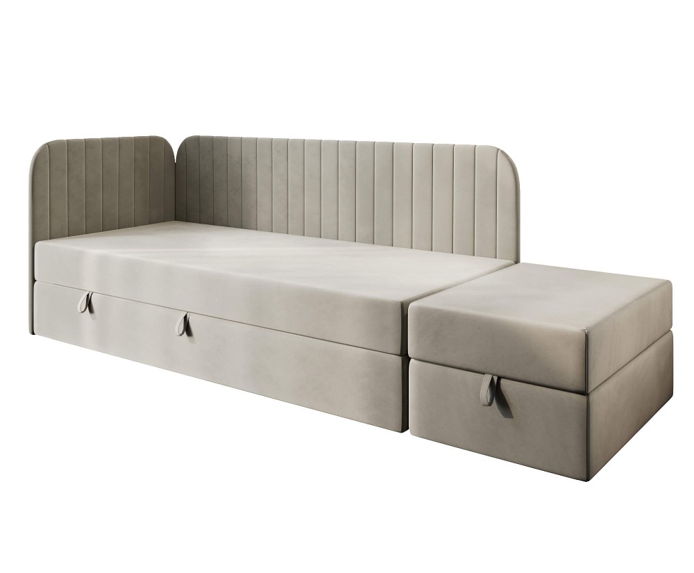 Kontinentalbett 90x200 cm für Jugendzimmer mit Sitzpuff, INTARO A28 Kontinentalbett 90x200 cm für Jugendzimmer mit Sitzpuff, INTARO A28