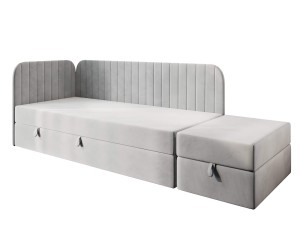 INTARO A28 Kontinentalbett 100x200 cm für Jugendzimmer mit Sitzpuff