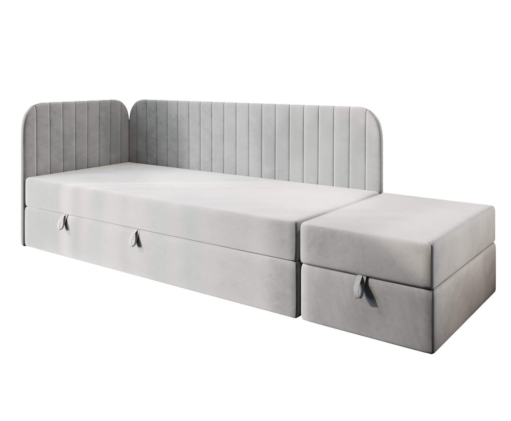 INTARO A28 Eckbett 120x200 cm für Jugendzimmer mit Sitzpuff