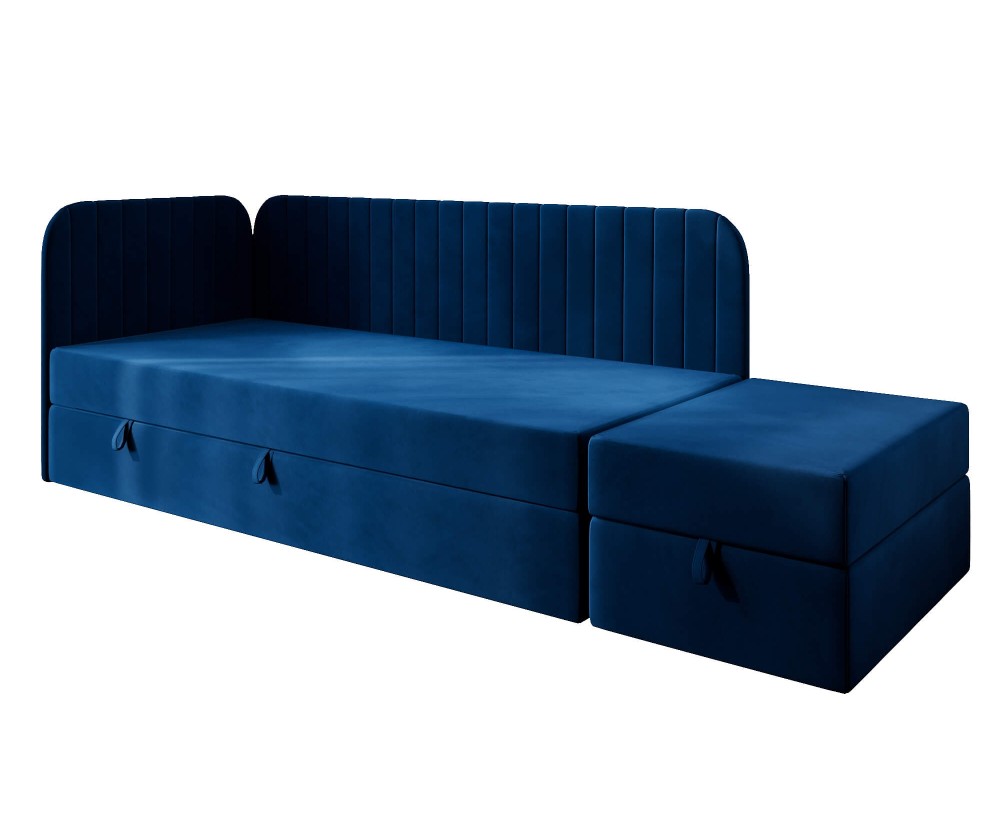 Eckbett 120x200 cm für Jugendzimmer mit Sitzpuff, INTARO A28