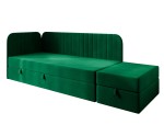 Eckbett 120x200 cm für Jugendzimmer mit Sitzpuff, INTARO A28