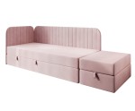 Eckbett 120x200 cm für Jugendzimmer mit Sitzpuff, INTARO A28