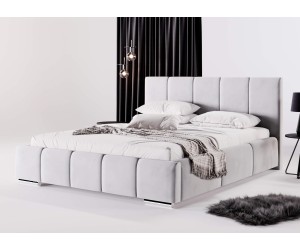 Doppelbett 160x200 cm mit vertikalen Nähten, Bettkasten, Lattenrost mit Metallrahmen, Polsterbett IMPERIA S01