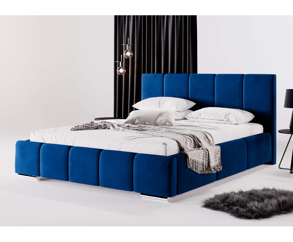 Ehebett 180x200 cm mit Stauraum, Lattenrost mit Metallrahmen, Doppelbett IMPERIA S01