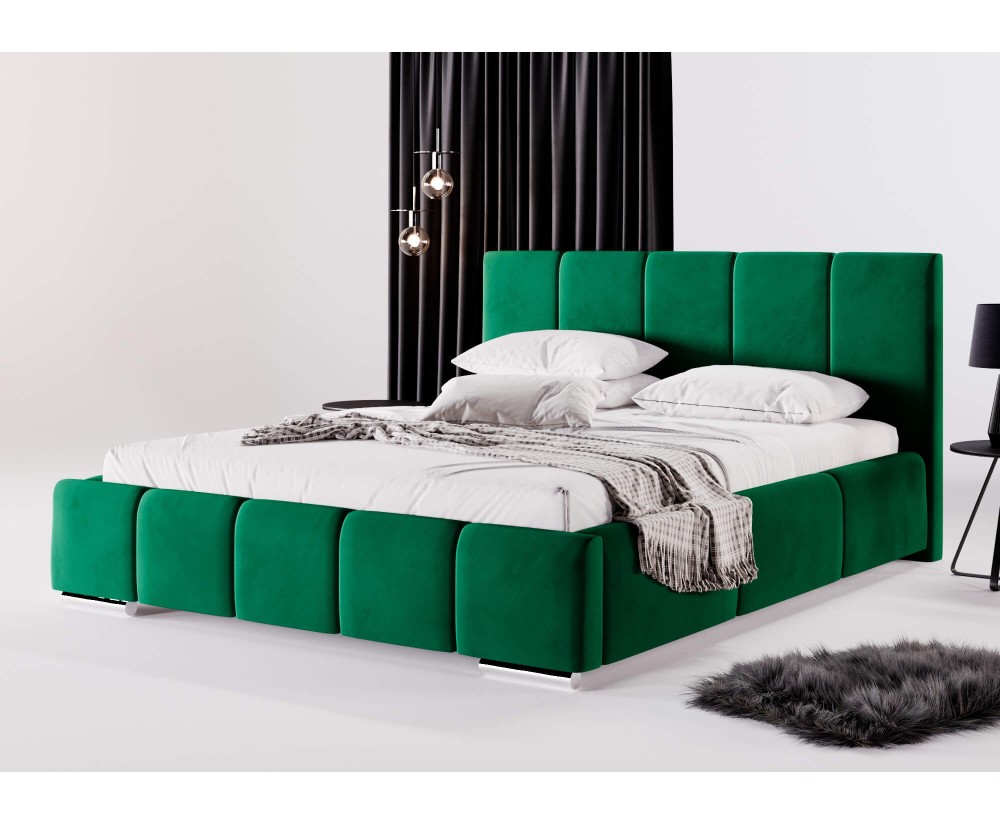 Komfortbett 200x200 cm mit großem Bettkasten, Lattenrost mit Metallrahmen, Schlafzimmerbett IMPERIA S01
